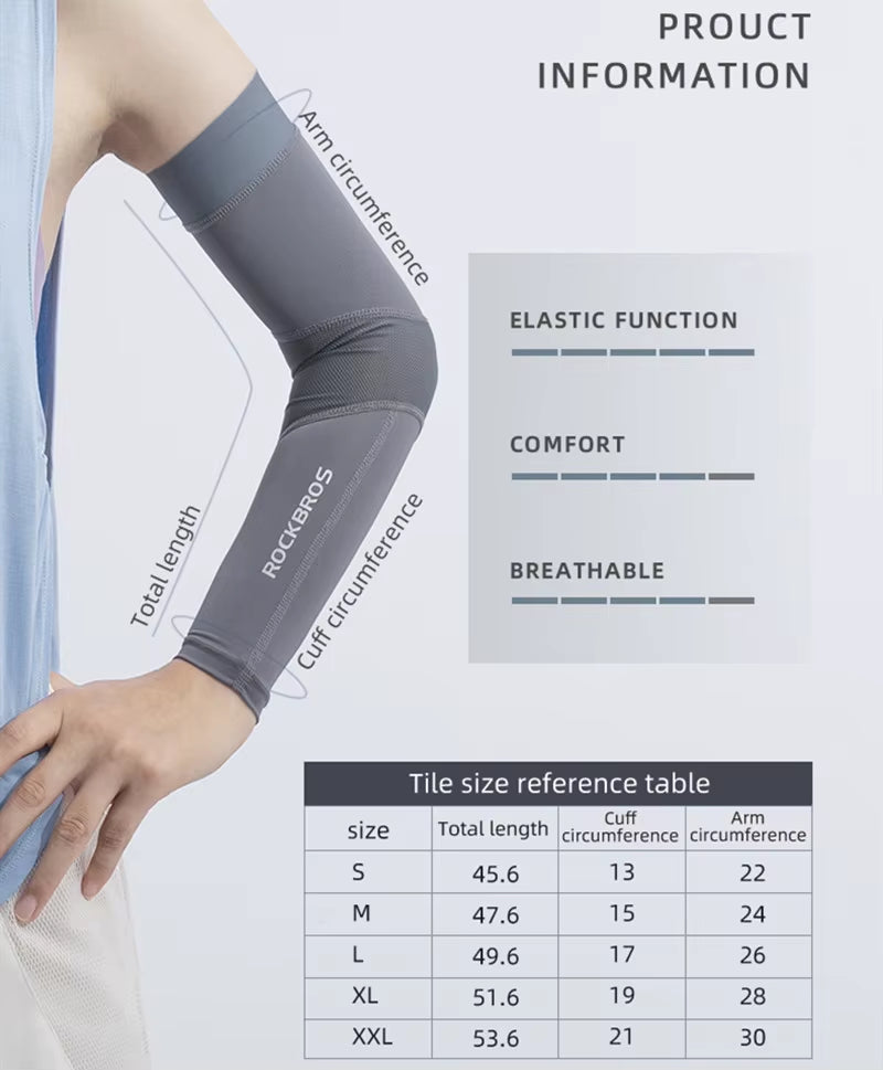 Ice Fabric Running Camping Arm Warmers Basketball Sleeve Running Arm Sleeve Cycling Sleeves Summer Sports Safety Gear